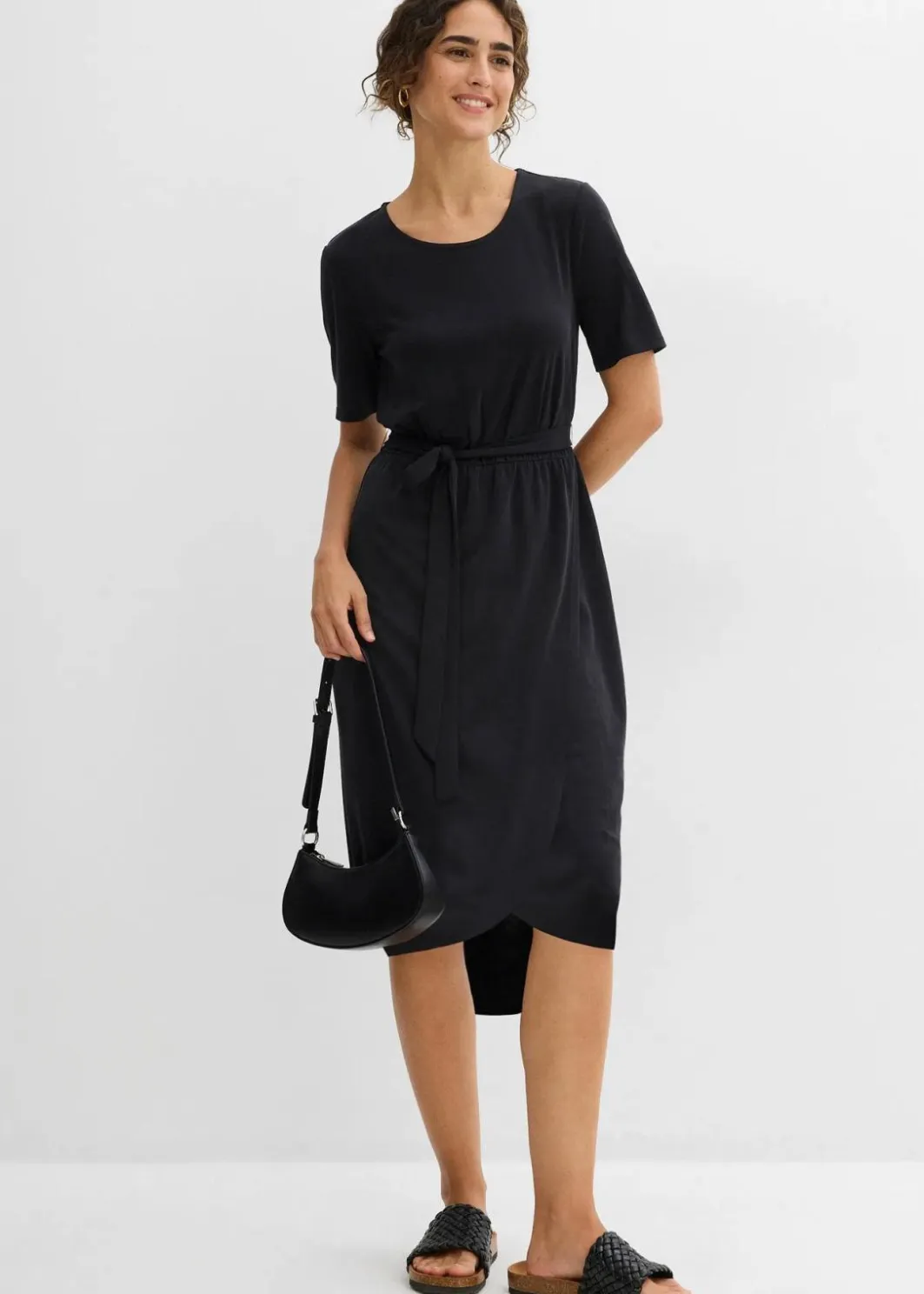 Online figurbetontes Jerseykleid aus softem Viskose-Mix Damen Bekleidung·Pullover & Strickjacken|Kleider