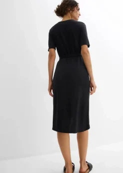 Online figurbetontes Jerseykleid aus softem Viskose-Mix Damen Bekleidung·Pullover & Strickjacken|Kleider