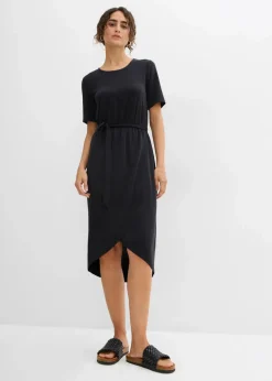 Online figurbetontes Jerseykleid aus softem Viskose-Mix Damen Bekleidung·Pullover & Strickjacken|Kleider