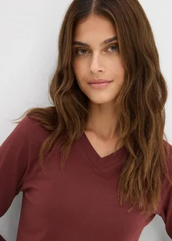 Sale Figurbetontes Langarmshirt Damen Bekleidung·Röcke|Nachhaltigere Materialien