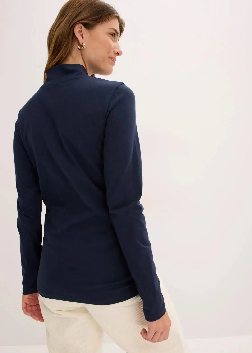Damen bonprix Shirts & Tops|Basics|Figurbetontes Langarmshirt
