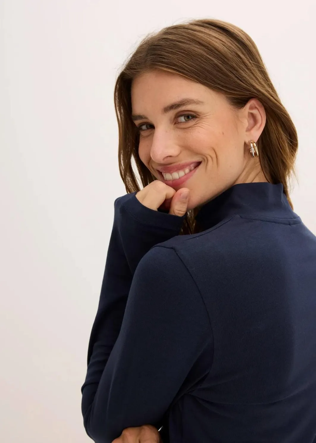 Damen bonprix Shirts & Tops|Basics|Figurbetontes Langarmshirt