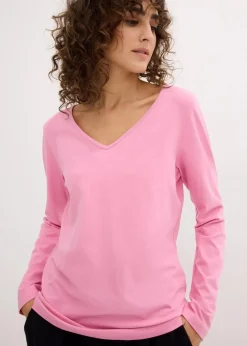 Damen bonprix Shirts & Tops|Basics|Figurbetontes Langarmshirt (2er Pack)