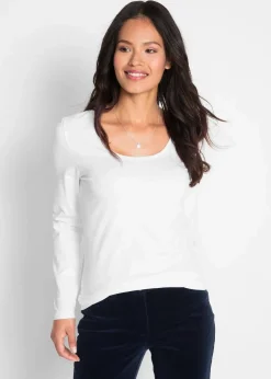 Damen bonprix Shirts & Tops|Basics|Figurbetontes Langarmshirt