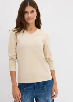 Damen bonprix Shirts & Tops|Basics|Figurbetontes Langarmshirt