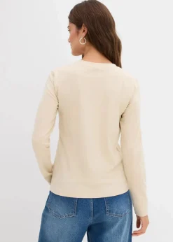 Damen bonprix Shirts & Tops|Basics|Figurbetontes Langarmshirt