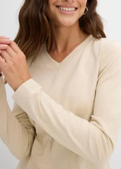 Damen bonprix Shirts & Tops|Basics|Figurbetontes Langarmshirt