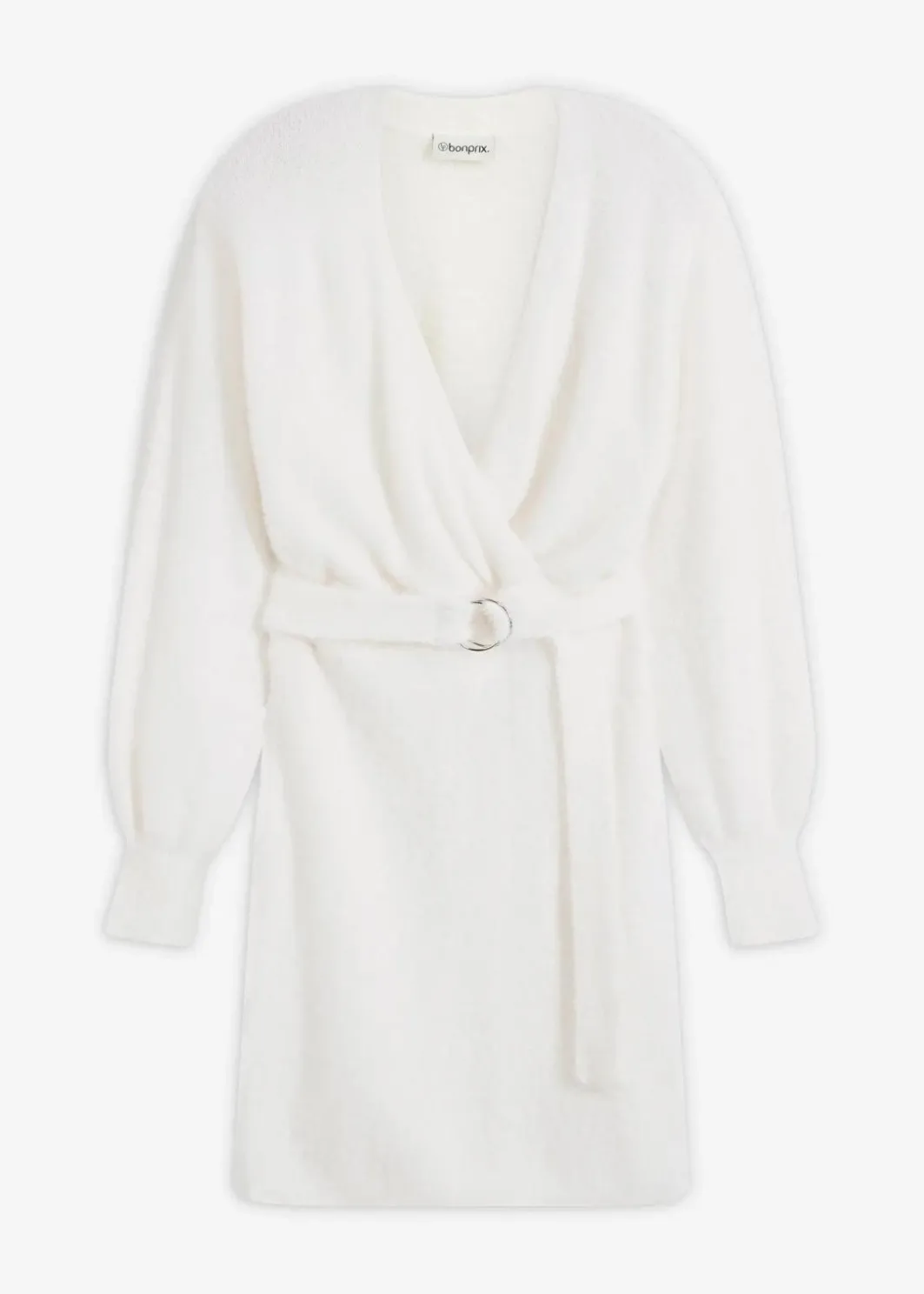 Damen bonprix Kleider|Strickmode|Figurbetontes Strickkleid mit Accessoire