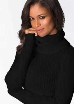 Discount Figurbetontes Strickkleid mit Rollkragen Damen Strickmode|Kleider