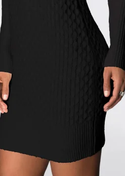 Discount Figurbetontes Strickkleid mit Rollkragen Damen Strickmode|Kleider