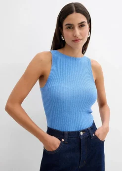 Damen bonprix Strickmode|Shirts & Tops|Figurbetontes Stricktop aus Viskose-Mix