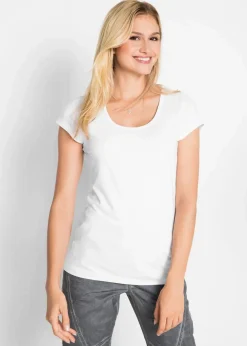 Outlet Figurbetontes T-Shirt Damen Nachhaltigere Materialien|Shirts & Tops