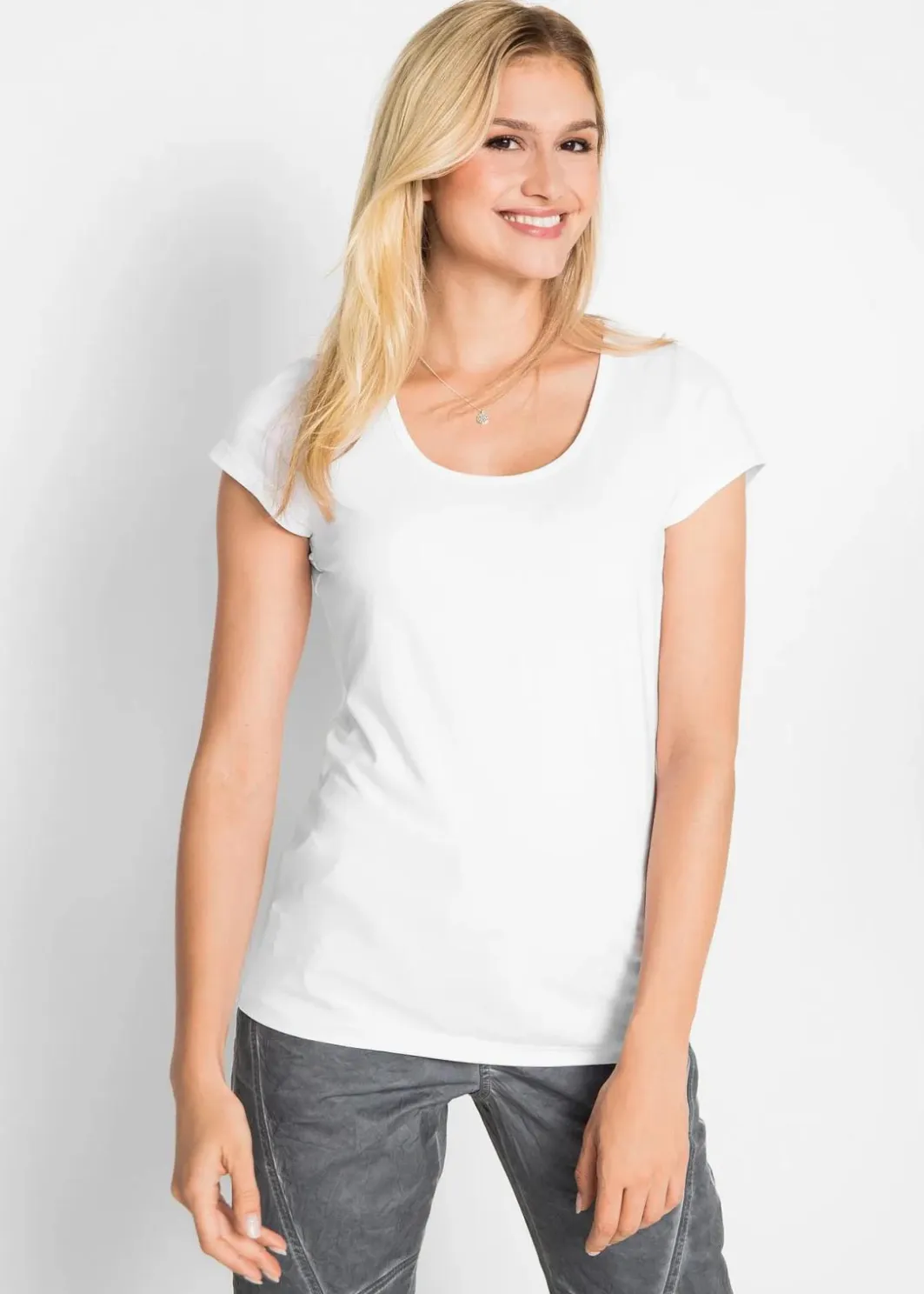Outlet Figurbetontes T-Shirt Damen Nachhaltigere Materialien|Shirts & Tops