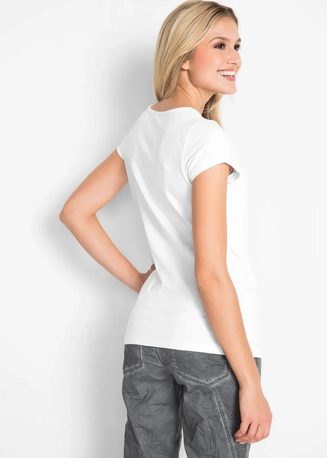 Outlet Figurbetontes T-Shirt Damen Nachhaltigere Materialien|Shirts & Tops