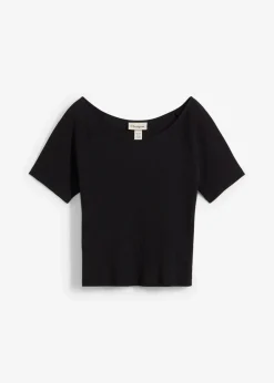 Damen bonprix Nachhaltigere Materialien|Shirts & Tops|Figurbetontes T-Shirt aus reiner Bio-Baumwolle