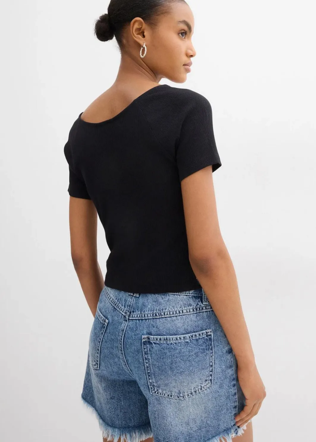 Damen bonprix Nachhaltigere Materialien|Shirts & Tops|Figurbetontes T-Shirt aus reiner Bio-Baumwolle