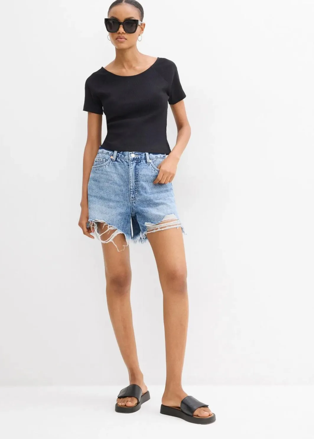 Damen bonprix Nachhaltigere Materialien|Shirts & Tops|Figurbetontes T-Shirt aus reiner Bio-Baumwolle