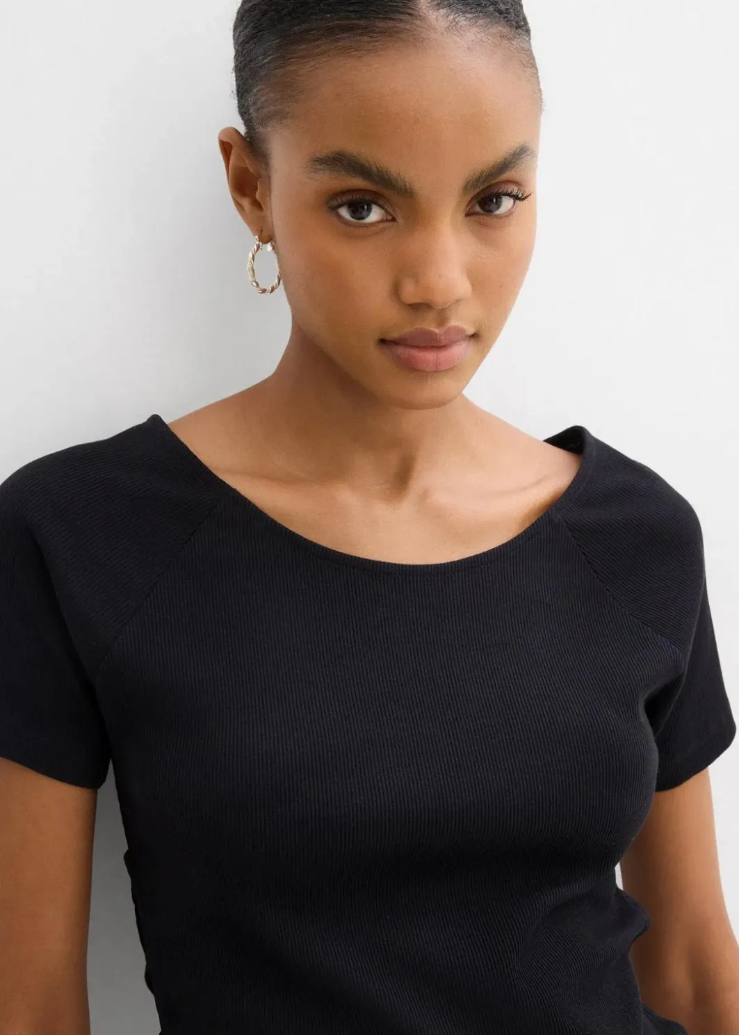 Damen bonprix Nachhaltigere Materialien|Shirts & Tops|Figurbetontes T-Shirt aus reiner Bio-Baumwolle