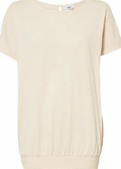Damen bonprix Shirts & Tops|Nachhaltigere Materialien|Flammgarn-Shirt aus Bio-Baumwolle mit Smockbund