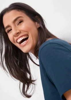Damen bonprix Shirts & Tops|Nachhaltigere Materialien|Flammgarn-Shirt aus Bio-Baumwolle, kurzarm
