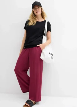 Damen bonprix Nachhaltigere Materialien|Shirts & Tops|Flammgarn-Shirt aus Bio-Baumwolle mit Smockbund