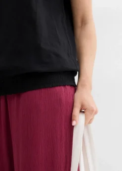 Damen bonprix Nachhaltigere Materialien|Shirts & Tops|Flammgarn-Shirt aus Bio-Baumwolle mit Smockbund