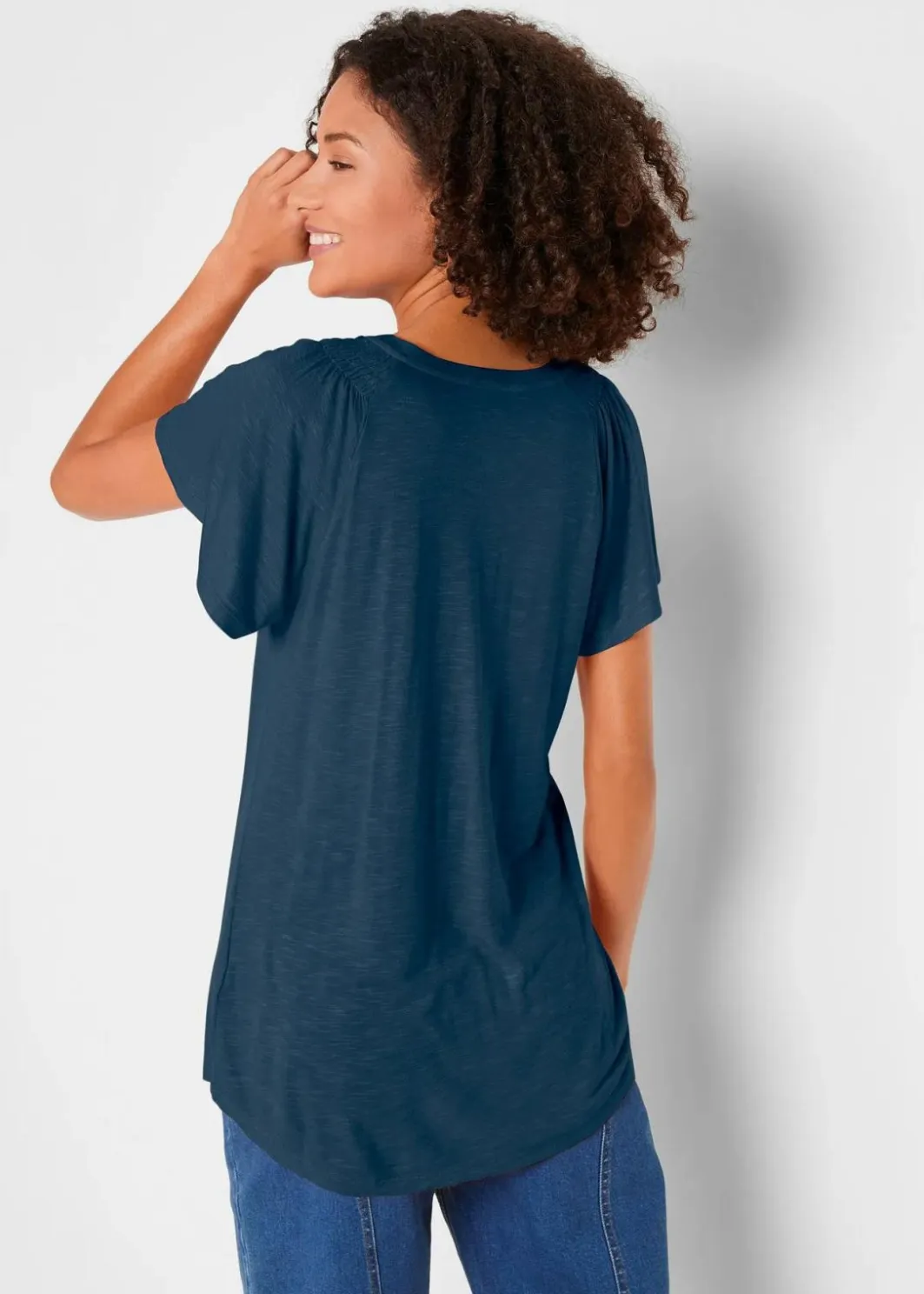 Damen bonprix Nachhaltigere Materialien|Shirts & Tops|Flammgarn-Shirt mit Flügelärmeln