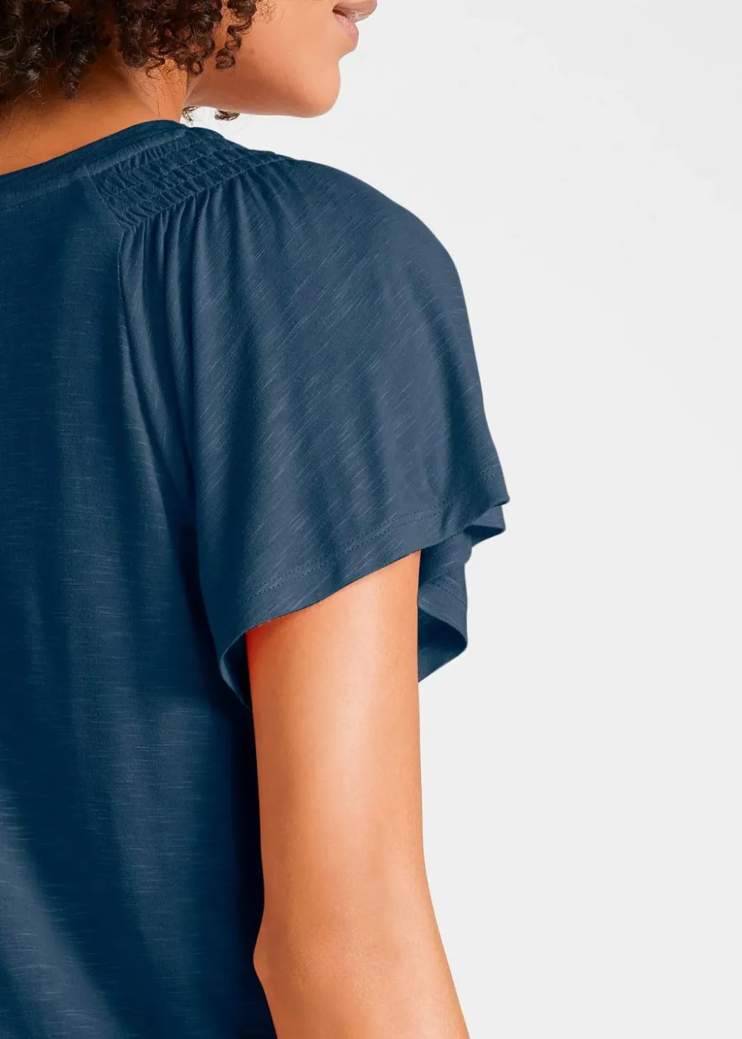 Damen bonprix Nachhaltigere Materialien|Shirts & Tops|Flammgarn-Shirt mit Flügelärmeln