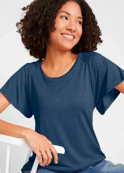 Damen bonprix Nachhaltigere Materialien|Shirts & Tops|Flammgarn-Shirt mit Flügelärmeln