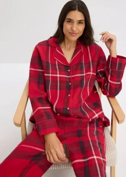 Damen bonprix Wäsche·Nachtwäsche|Nachtwäsche|Flanell Pyjama aus weicher Baumwolle mit Geschenktasche