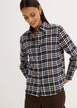 Clearance Flanell-Hemd aus reiner Baumwolle Damen Blusen & Tuniken|Bekleidung·Jacken & Mäntel