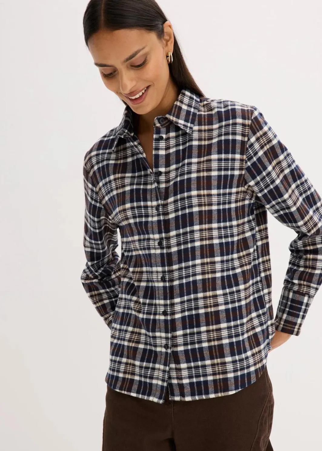 Clearance Flanell-Hemd aus reiner Baumwolle Damen Blusen & Tuniken|Bekleidung·Jacken & Mäntel