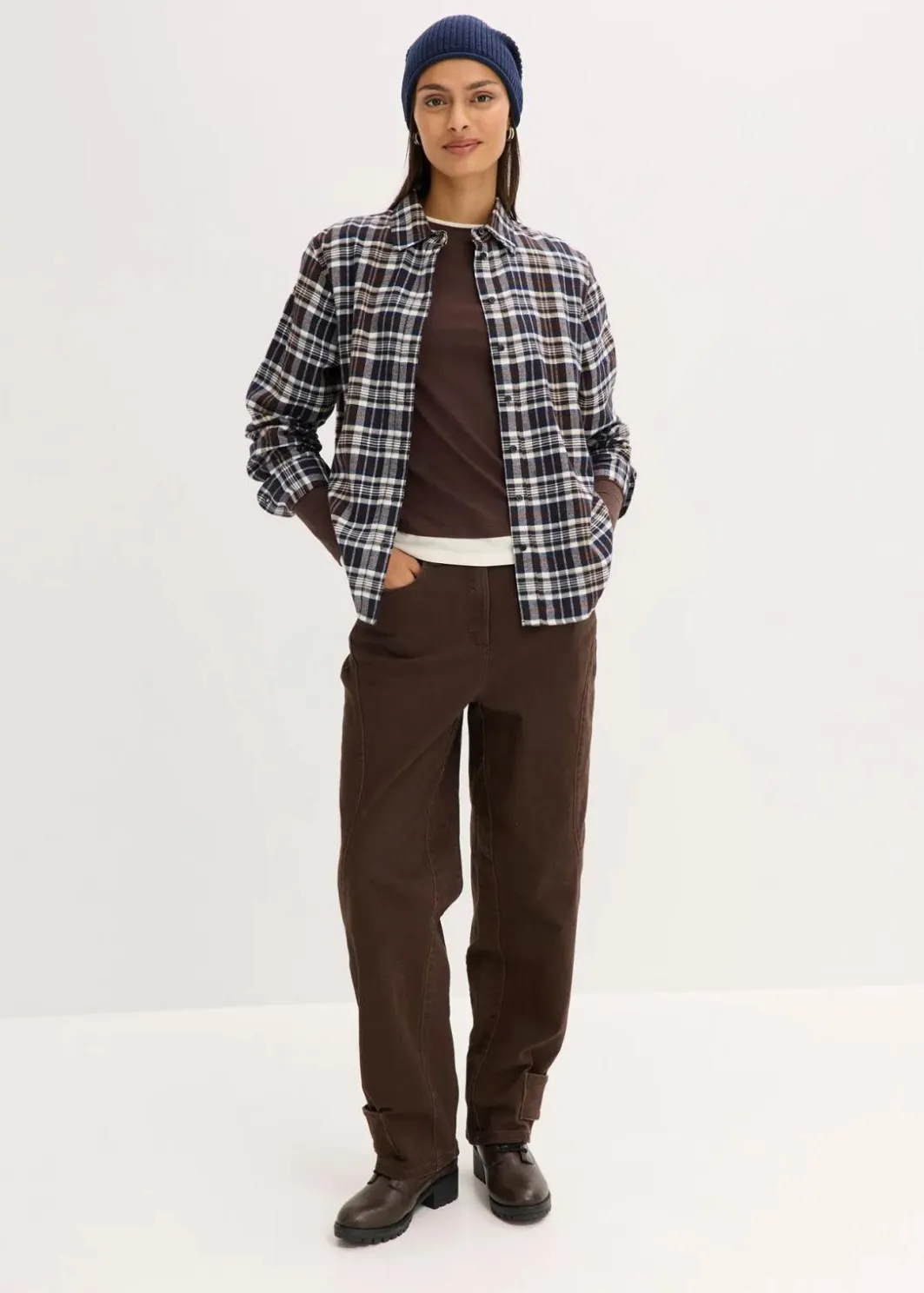 Clearance Flanell-Hemd aus reiner Baumwolle Damen Blusen & Tuniken|Bekleidung·Jacken & Mäntel