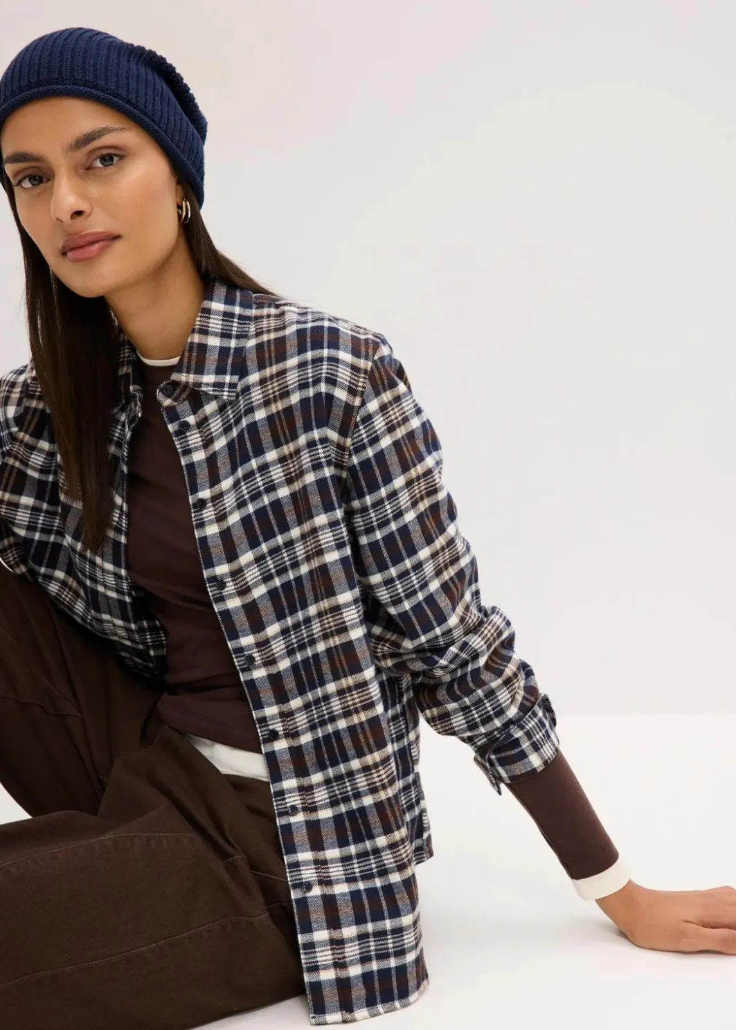 Clearance Flanell-Hemd aus reiner Baumwolle Damen Blusen & Tuniken|Bekleidung·Jacken & Mäntel