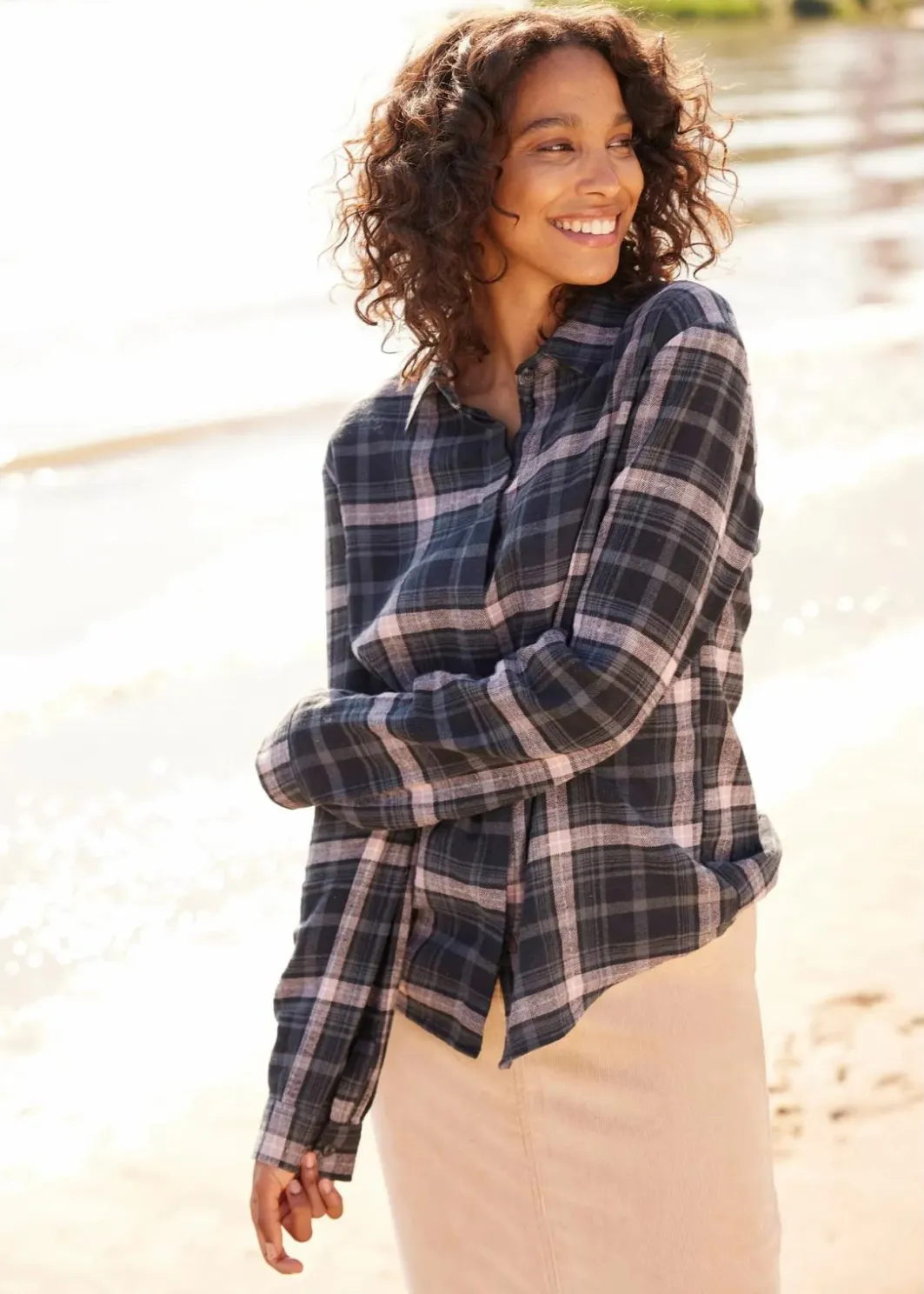 Sale Flanellhemd aus reiner Baumwolle Damen Bekleidung·Jacken & Mäntel|Blusen & Tuniken