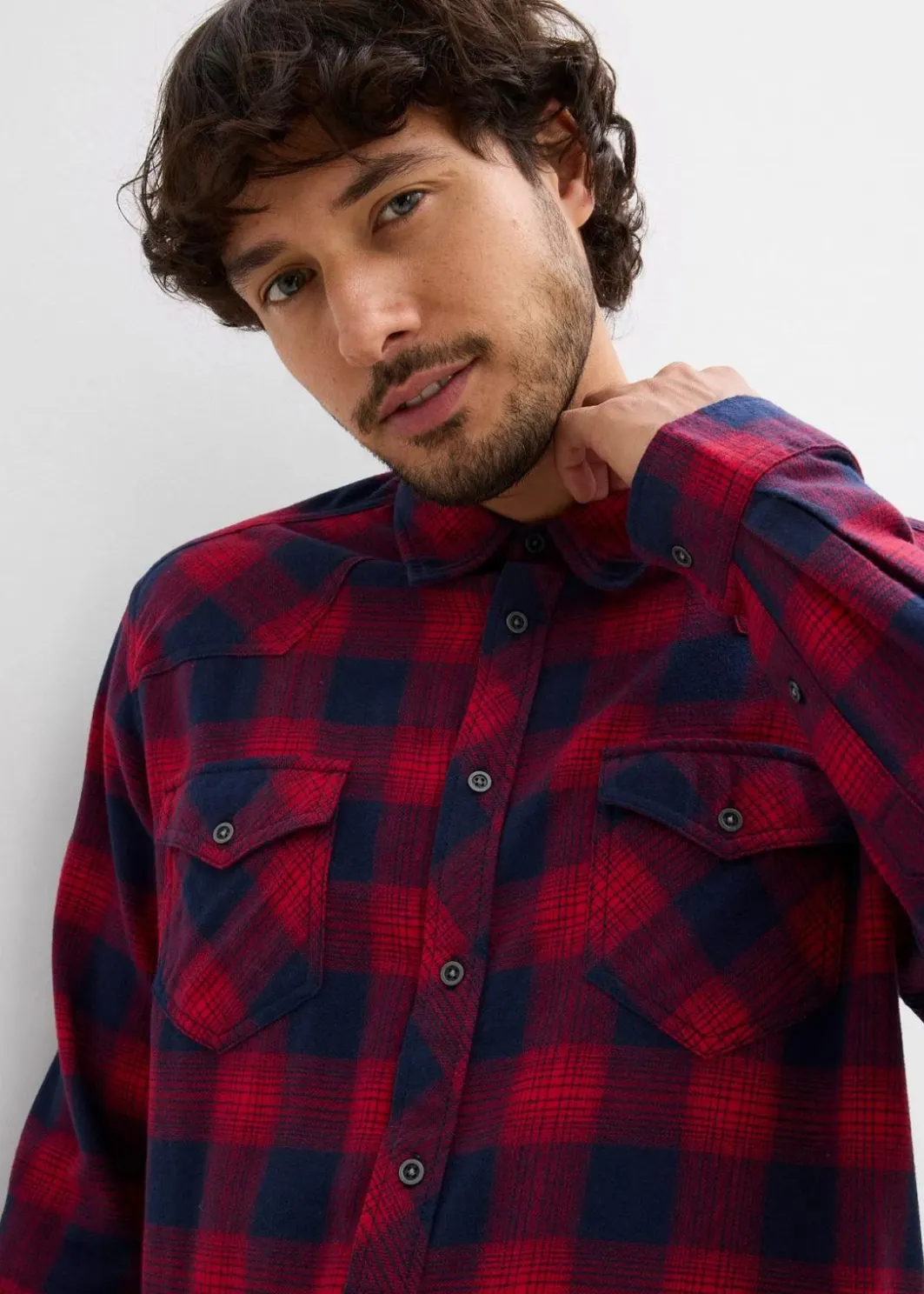 Sale Flanellhemd aus reiner Baumwolle Herren Hemden|Große Größen