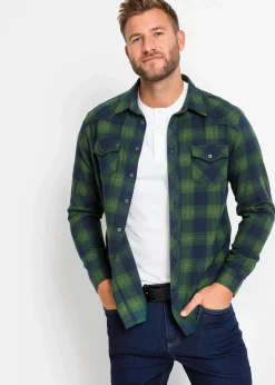 Herren bonprix Hemden|Große Größen|Flanellhemd aus reiner Baumwolle