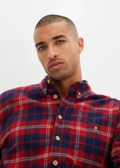 Herren bonprix Hemden|Outdoorbekleidung|Flanellhemd mit wärmendem Fleecefutter