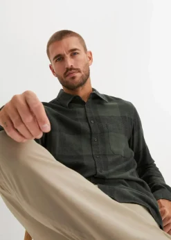 Online Flanell-Langarmhemd aus weicher Baumwolle Herren Große Größen|Hemden
