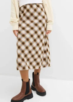 Damen bonprix Röcke|Flanell-Midirock aus reiner Baumwolle
