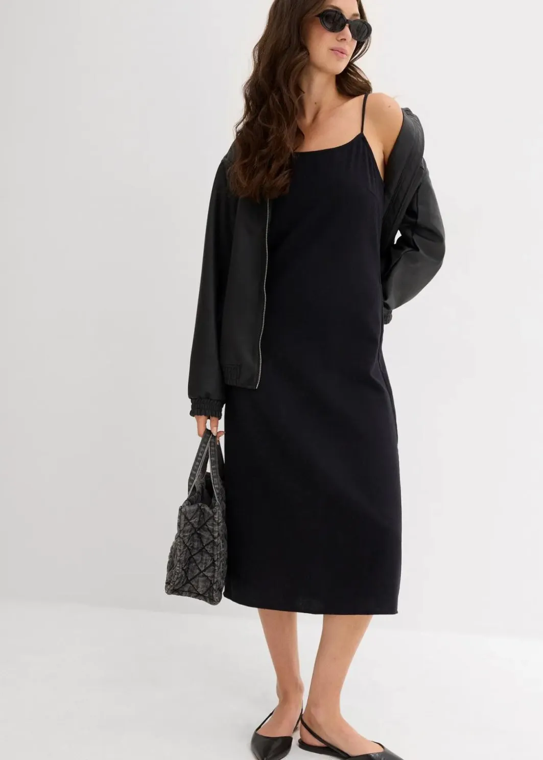 Damen bonprix Kleider|Flanell-Trägerkleid aus reiner Baumwolle