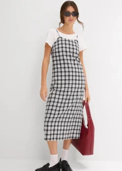 Damen bonprix Kleider|Flanell-Trägerkleid aus reiner Baumwolle