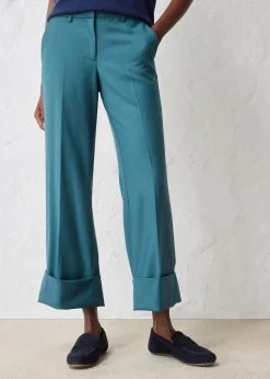 Damen bonprix Hosen|Bekleidung·Kleider|Flared Hose mit Wollanteil