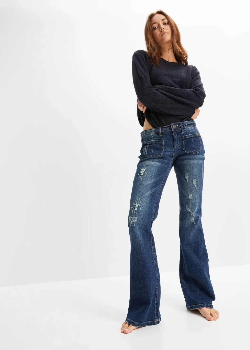 Clearance Flared Jeans Low Waist, Stretch Damen Bekleidung·Shirts & Tops|Jeans