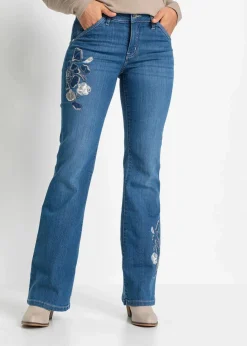 Damen bonprix Bekleidung·Shirts & Tops|Jeans|Flared Jeans Mid Waist, Stretch