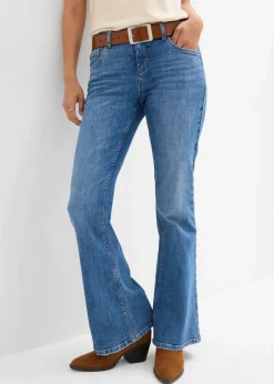 Damen bonprix Jeans|Bekleidung·Shirts & Tops|Flared-Jeans Mid Waist