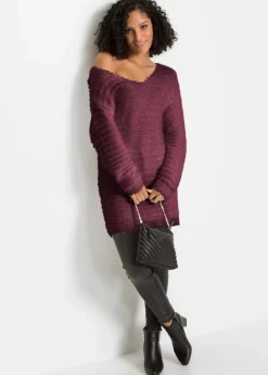 Damen bonprix Bekleidung·Umstandsmode|Strickmode|Flauschiger Long-Pullover