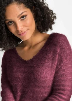 Damen bonprix Bekleidung·Umstandsmode|Strickmode|Flauschiger Long-Pullover
