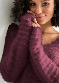 Damen bonprix Bekleidung·Umstandsmode|Strickmode|Flauschiger Long-Pullover