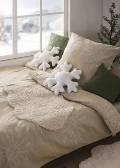 Online flauschiges Schneeflocke Dekokissen Kissen & Tagesdecken|Kissenbezüge